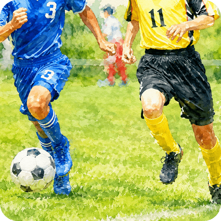 サッカーを楽しむ様子