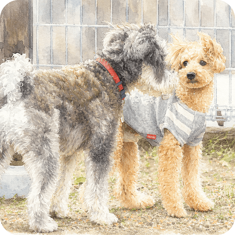 犬との交流をイメージしたイラスト