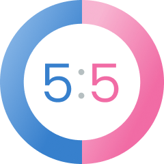 男女比5対5