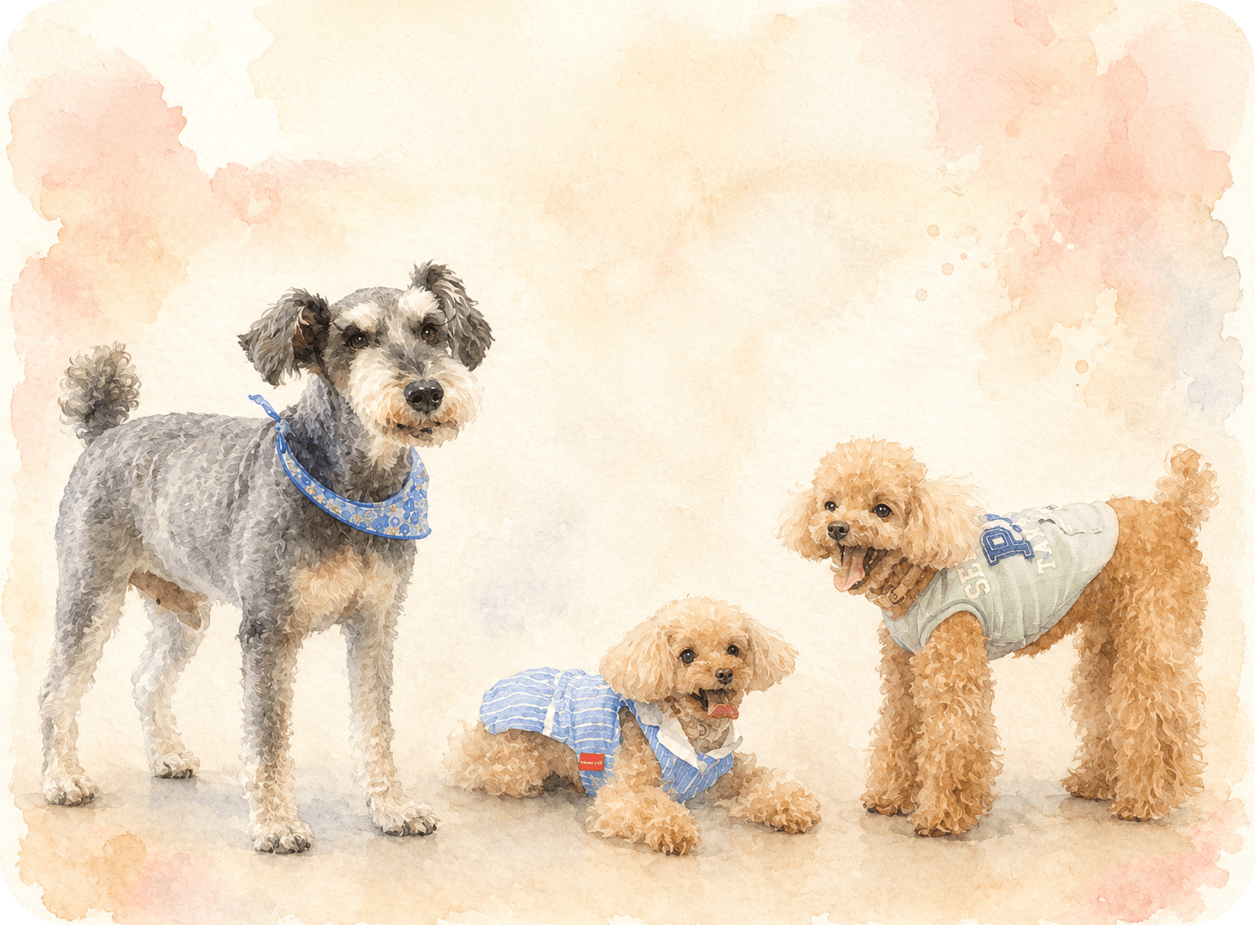 家族をイメージした動物のイラスト