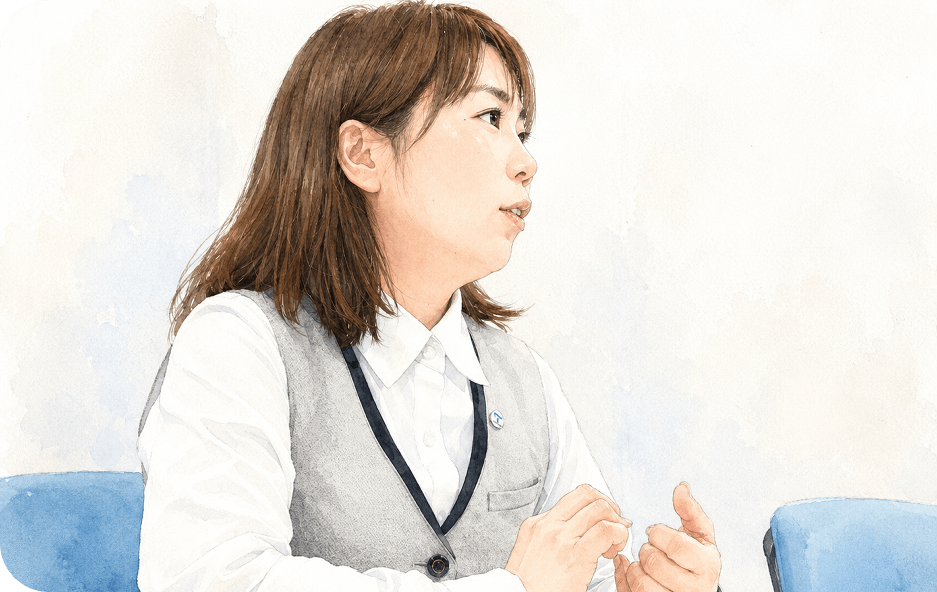 インタビューに答える山﨑さん